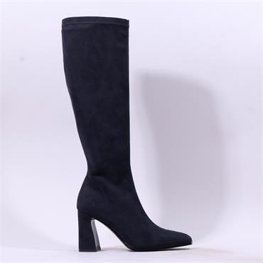 Pedro Anton Glasgow Knee High Heel Boot - Navy Suede